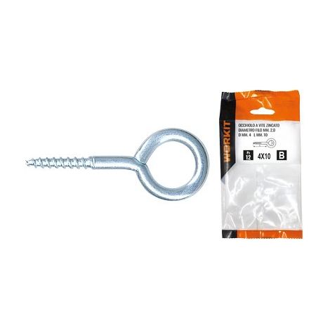 OCCHIOLO A VITE ZINCATO SELF WORKIT - MOD 20X 60 MM 8X20X4,0 CF=PZ 12- 5 confezioni