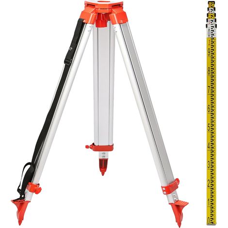 vevor trépied en aluminium65m + canne laser dumpy 5m 5 sections pour niveau laser rotatif trépied en aluminium canne à 5 sections hauteur réglable éch (1/2)