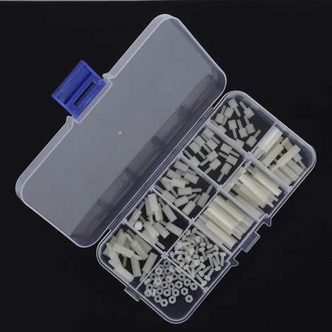 Kit d'assortiment de 140 vis à tête ronde en nylon M2, écrou hexagonal, entretoise mâle/femelle (blanc) (1/5)