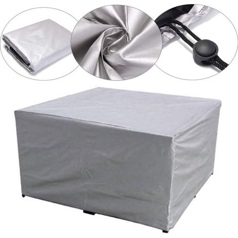 Housses de protection imperméables et résistantes pour meubles de jardin, table et chaises carrées (269 x 180 x 89 cm) (1/5)