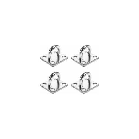 4 Stück 6 mm starke Ösenplatten aus seewasserbeständigem Edelstahl, Edelstahl 304, robuste Ösenplatten für Boote, Decken, Wände, Schaukeln, Hängematten, Marineanwendungen – Crezuo (1/4)