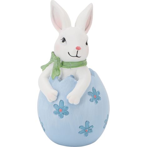 Easter Bunny Egg Decoration Resin Spring Easter Rabbit Decor Figurine Tabletop Decoration for Party Home Holiday Blue (1/5)