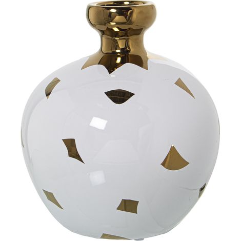 Vase Céramique Blanc/Or °20X23 Cm (1/2)