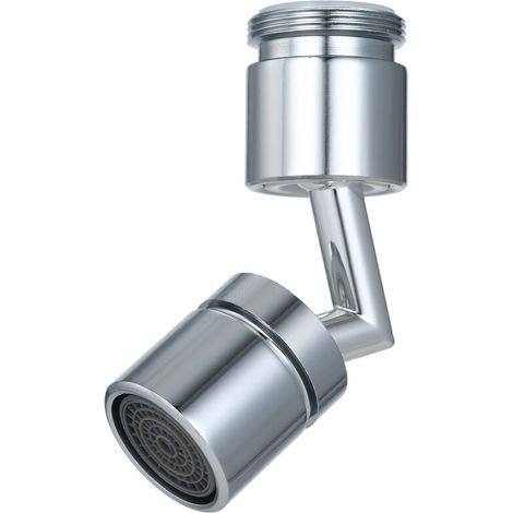 Weitwinkel-Spritzschutzfilter für Küchenarmatur, wassersparende Düse, Waschtischbrause, Verlängerungsstange, silberfarben, Einzelauslass + universeller Innen- und Außenzahnadapter