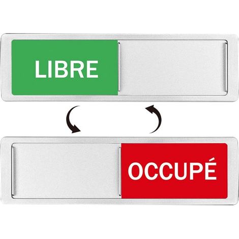 Panneaux de Porte LIBRE/OCCUPÉ avec 2 Adhésives, 17,7x5,2cm Enseigne (1/5)