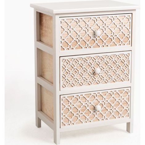 Muebles Auxiliares - Mueble Auxiliar Egle Blanco Ancho 3 Cajones (1/5)