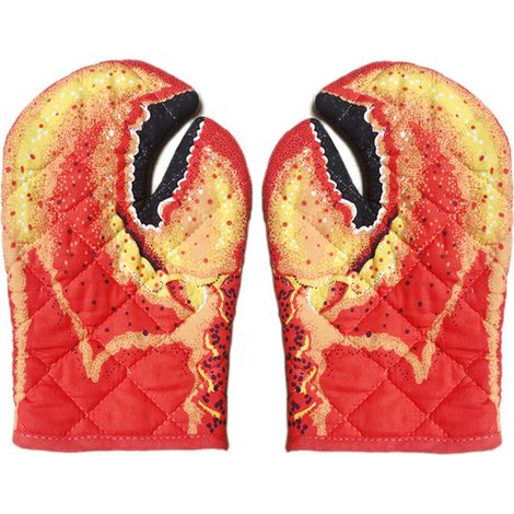 Lntyq Double Gants de Four Coton Gants de Cuisine Anti Chaleur Gants de Maniques Antidérapant Mignon Gants de Cuisson de Protection pour Barbecue Cuisine Pizza pâtisserie (1/5)