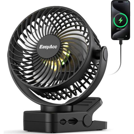 USB Ventilateur Pince Portable 13000mAh, Base Magnétique Puissante (1/5)
