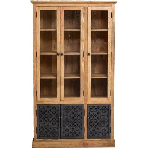 Made In Meubles – Vaisselier en bois de manguier 190x110x40cm – Style Sahara – Durable et esthétique – Entretien facile avec chiffon sec