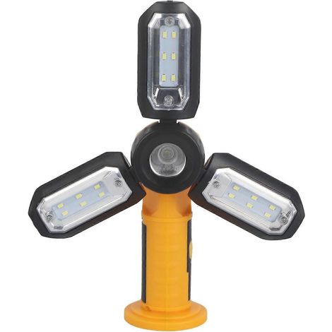Lampe de chantier pliable rechargeable USB, éclairage 2 modes couleurs, torche de secours et réparation, idéale camping extérieur, batterie intégrée, puissante et portable. (1/5)