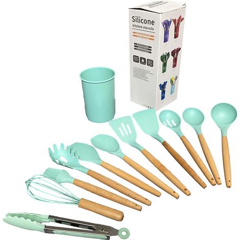 Ustensiles de cuisine en nylon vert 12 (1/5)