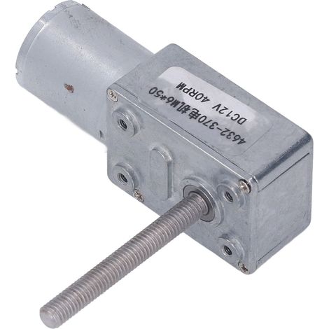 Moteur à engrenages à vis sans fin turbo, micro-réducteur à torsion élevée, 12 V CC, 40 tr/min, M6 x 50 mm, outils électriques (1/5)