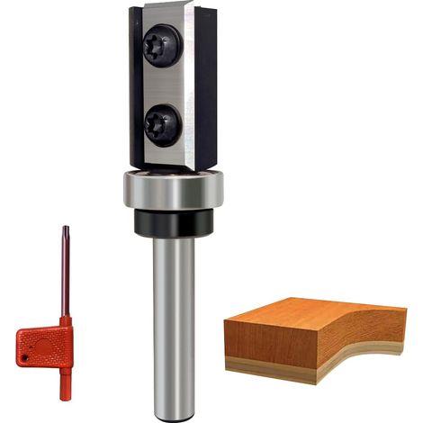 Bündigfräser 8mm Schaft, 30mm Schnittlänge, D=16mm, Wendeplatten Bündiger Fräser, Austauschbare Hartmetall Klinge, mit Kugellager Holzfräser, Bündigfräser Oberfräse für Kantenbearbeitung
