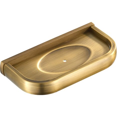 Jabonera de pared de latón, soporte para jabón de baño, accesorios de ducha (bronce antiguo) (1/5)