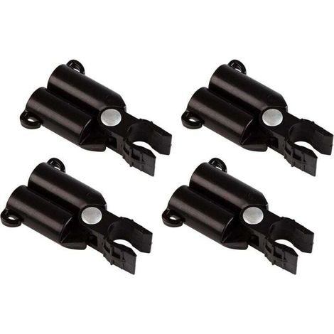Lot de 4 raccords pour Tuteurs - Diamètre : 11 mm - Noir (1/4)