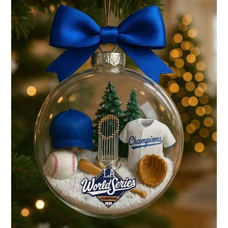 Christmas tree ornaments, cute American baseball team mascot uniforms, Christmas tree decorations, Christmas balls - 8CM