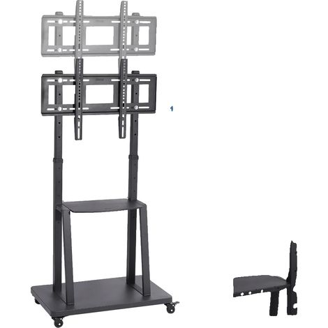 TV-Ständer, höhenverstellbar, feststellbare Rollen, 32–80 Zoll (1/2)