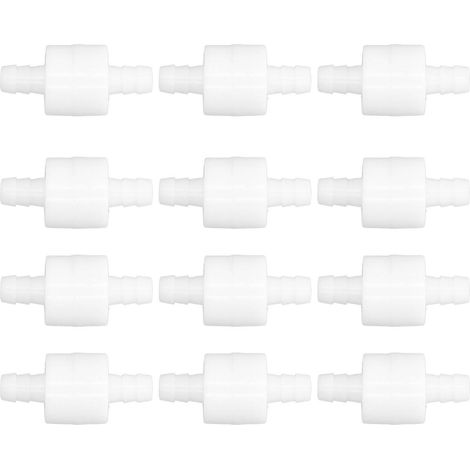 Lot de 12 clapets anti-retour unidirectionnels en PE haute température résistant à la corrosion, à ressort, pour l'industrie, 8 mm/0,31 po (blanc) (1/5)