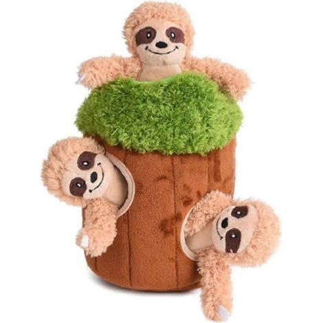 Ensemble de 4 jouets amusants pour chien, en peluche douce et grinçante, avec trou pour arbre et paresseux. (1/5)