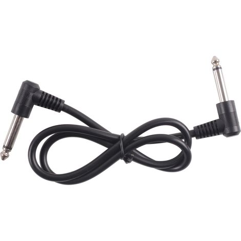câble patch pour guitare de 61 cm (24 pouces) avec connecteurs coudés de 6,35 mm et réduction du bruit. Idéal pour l'enregistrement musical. (1/2)