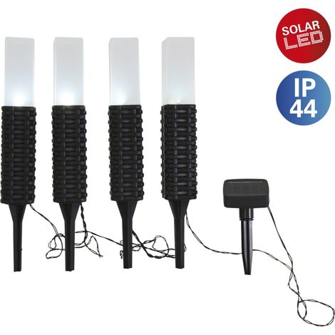 Näve Solar-Gartenleuchte LED mit Dämmerungssensor Merle 26 cm schwarz 4er Set