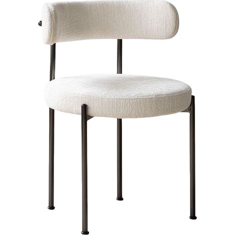 Pack de 4 sillas TUCKER de 47,5x50x75 cm con patas metálicas negras, tejido beige (1/5)