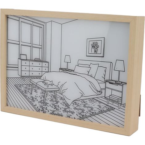 LED Lighted Wall Picture Frame, Luminous Shadow, Painted, 3 Colors, Variable, for Bedroom, Living Room (1/5)