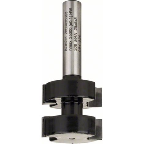 Fresa para machihembrar, 8 mm, D1 25 mm, L 5 mm, G 58 mm