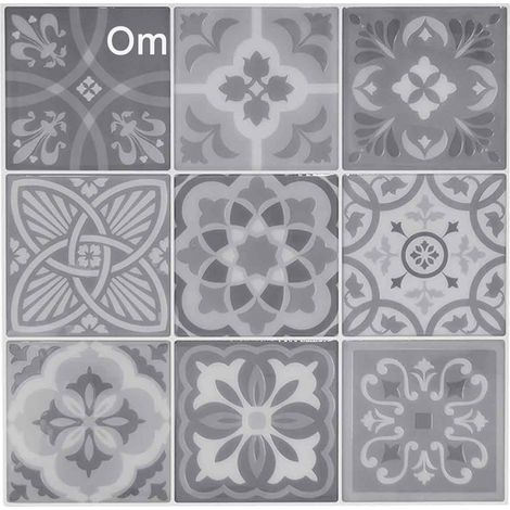Stickers Muraux Mosaïque Gris - Carrelage Mosaïque Gris Antique 29x29 cm - 1 Pièce - Intérieur et Extérieur (1/5)
