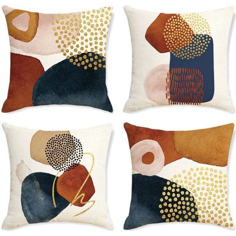 Set di 4 federe decorative per cuscini da divano, decorazione per camera da letto, divano, sedia, auto, letto, giardino 45 x 45 cm