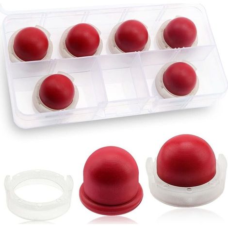 6 Pieces 694394 Carburetor Primer Pump Bulb Compatible with Briggs & Stratton 494408 5084 (Red) (1/5)