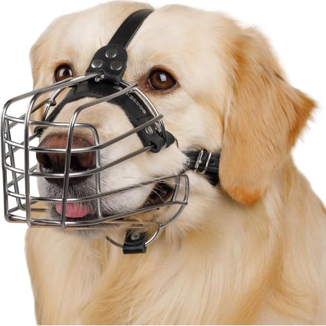 Bozal metálico para perros, todos los tamaños. Transpirable, ajustable, acolchado, permite beber y evita mordeduras. Ideal para adiestramiento y seguridad (Malinois y Labrador). (1/5)