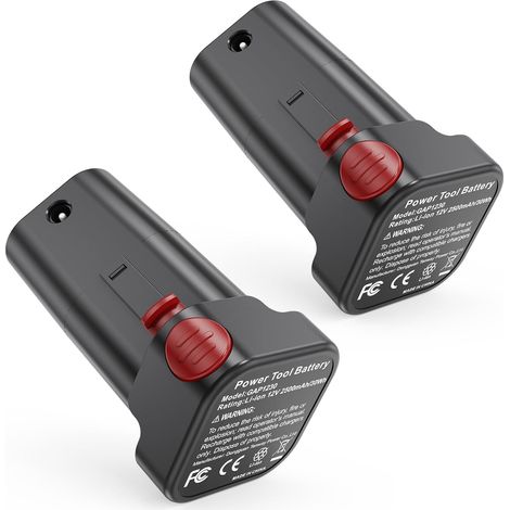 Lot de 2 batteries 2500 mAh 12 V pour pompe de récupérateur d'eau de pluie RFP 12-201-04, fonction clic - Batterie de rechange lithium-ion (1/5)