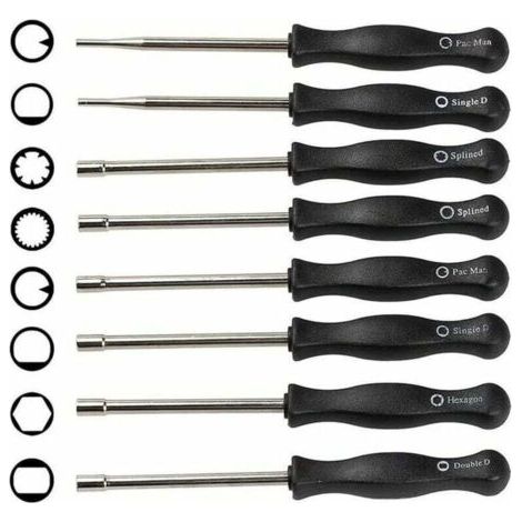 Jeu de 8 tournevis pour carburateur, kit d'outils de réglage pour carburateur, outil de réglage pour moteur 2 temps (1/4)