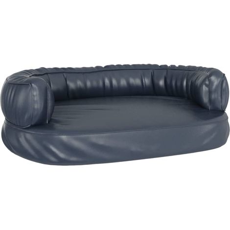 Lit pour chien panier canapé confortable ergonomique mousse foncé 60 x 42cm Similicuir Bleu (1/5)