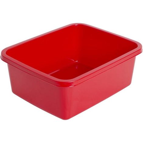 Lavabo rectangular Julie Classic para cocina y baño, plástico, 8 l, 33,7 x 26,8 cm, rojo.