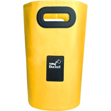 Secchio d'acqua pieghevole Robusto Leggero e risparmi spazio Multiuso per esterno, campeggio, pesca, giardinaggio, ecc. (Giallo, 20L) (1/5)