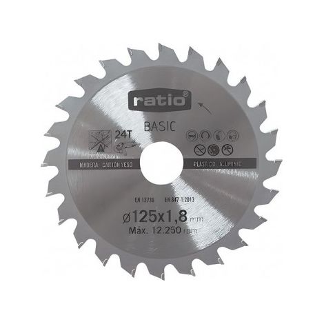 DISCO CORTE P/MADERA D.125X1.8X22.23MM. - EHLIS
