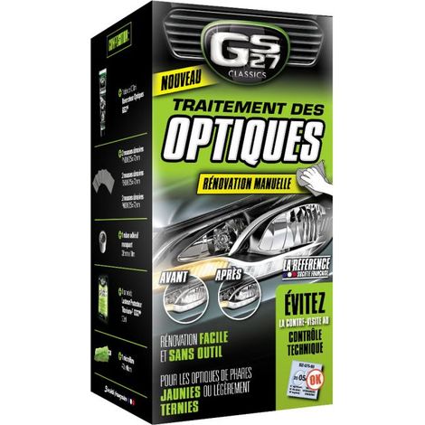 Kit de rénovation optiques manuel – Rénovateur phare pour phares jaunis – Application sans outils – Résultat professionnel – Gs27