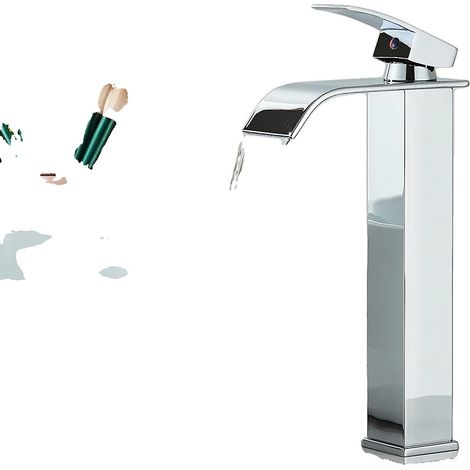 Rubinetto per lavabo da bagno, acciaio inox, comando monocomando, finitura cromata lucida. (1/2)