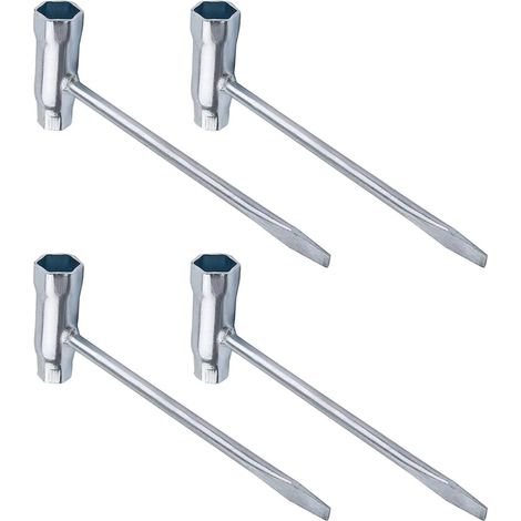 4 Pièces Clé Combinée, Clé à Tronçonneuse avec Tournevis Clé de Tronçonneuse Clé à Bougie 13/19 mm Clé en T pour Scies à Chaîne pour Tronçonneuse Cyclomoteur Scooter Débroussailleuse Tondeuse (1/5)