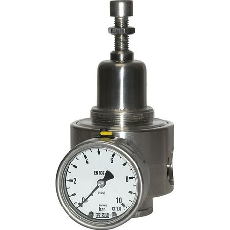 Riegler Edelstahl-Druckregler, 1.4404, rücksteuerbar, G 1/4, 0,5 - 8 bar (1/4)