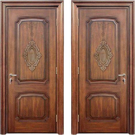 8X Non Peint Européen Clair Sculpté en Bois Applique Onlay Cadre Photo Disques Décor en Bois pour Porte de Mariage Maison 25X15 cm (1/4)