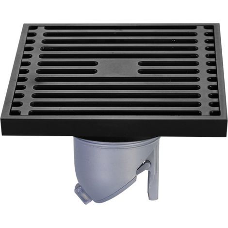 Siphon de sol carré en acier inoxydable 10x10cm anti-odeur avec couvercle amovible (1/5)