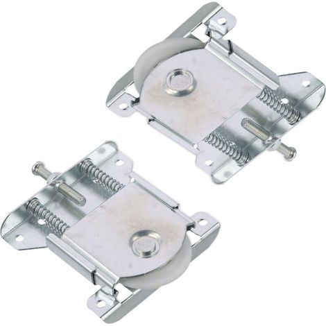 Bardusch-2 roulettes porte coulissante fer/nylon, pour armoires/fenêtres/portes, charge 30 kg, remplacement facile (1/5)