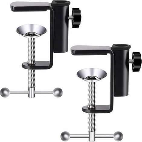 Pince De Bureau - Acier Robuste - Compatible Tiges Jusqu'à 12 mm - Fixation Bord De Table Jusqu'à 5 cm - 1 Pièce