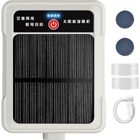 Aérateur Solaire De Pêche Résistant intempéries, autonomie 8 à 12 Heures Aérateur Solaire de Transport de Poissons Vivants pour Fontaine Arrière-Cour Ferme Extérieur Pêcheurs Aquariophiles (1/5)