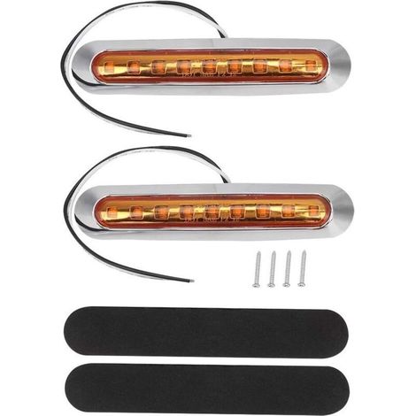 Éclairage pour remorque,9 LED Signal de clignotant latéral Voyant d'avertissement tournant pour camion remorque(2 pcs) (1/4)