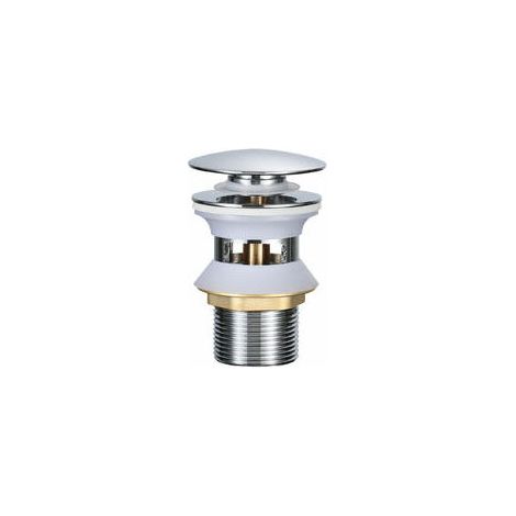 Universal Drain with Overflow POP UP Push-Open Waste Chrome Drain Brass Sink Drain Waste for washbasin kitchen sink - Chrome (1/5)