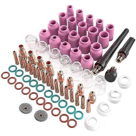 Kit d'outils de soudage TIG 80 pièces compatible - Torche de soudage 171826 avec buse en céramique d'alumine et buse en verre QAQ (1/5)